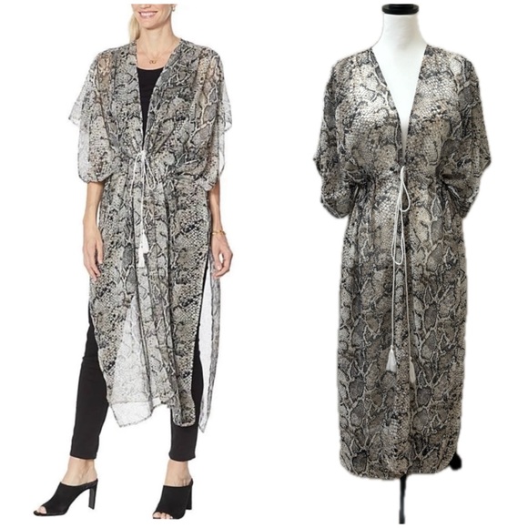 Carlos by Carlos Santana Other - NWT Carlos snakeskin sheer kimono beach pool coverup kaftan boho